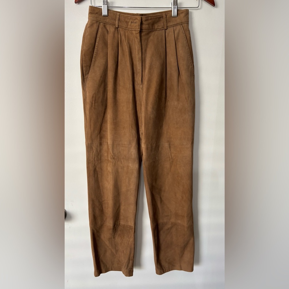 Brown Women’s Lamb Suede Pants Trousers Size P6